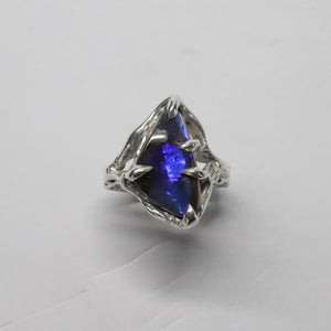 Sterling Silver Boulder Opal Ring size 8.25
