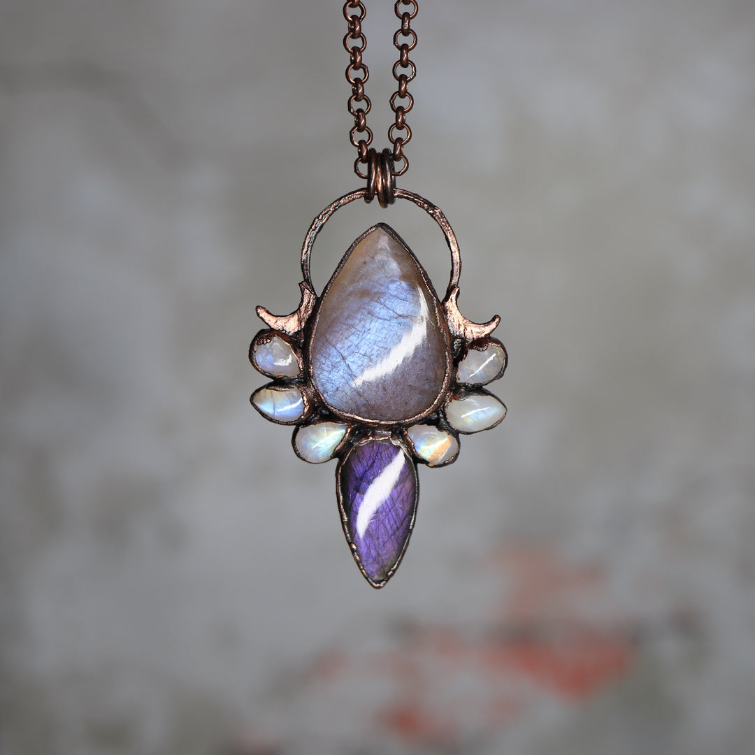 Purple hot sale labradorite necklace