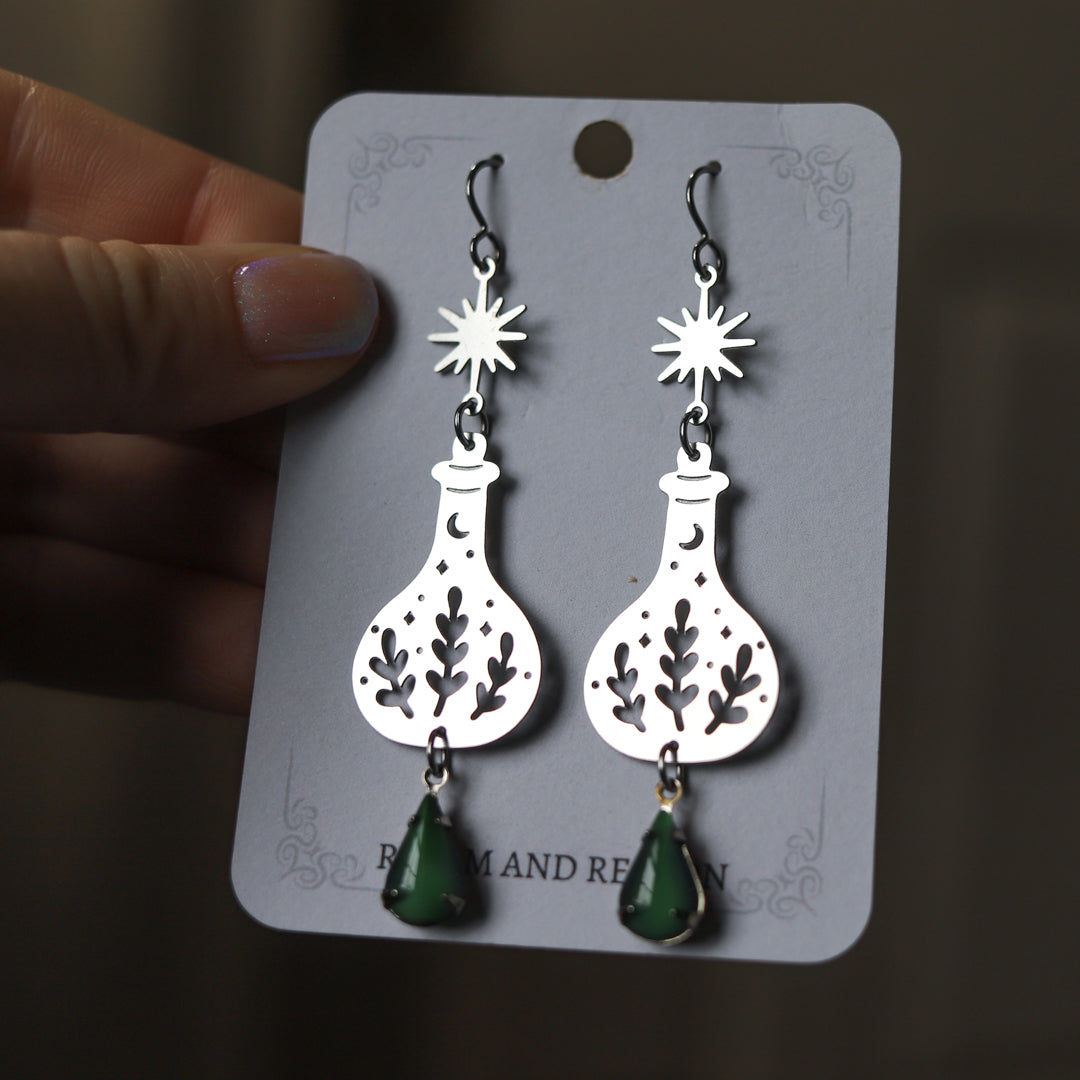 Green Earrings Bright Green Earrings Bridesmaid Earrings Crystal Fern –  Little Desirez Jewelry
