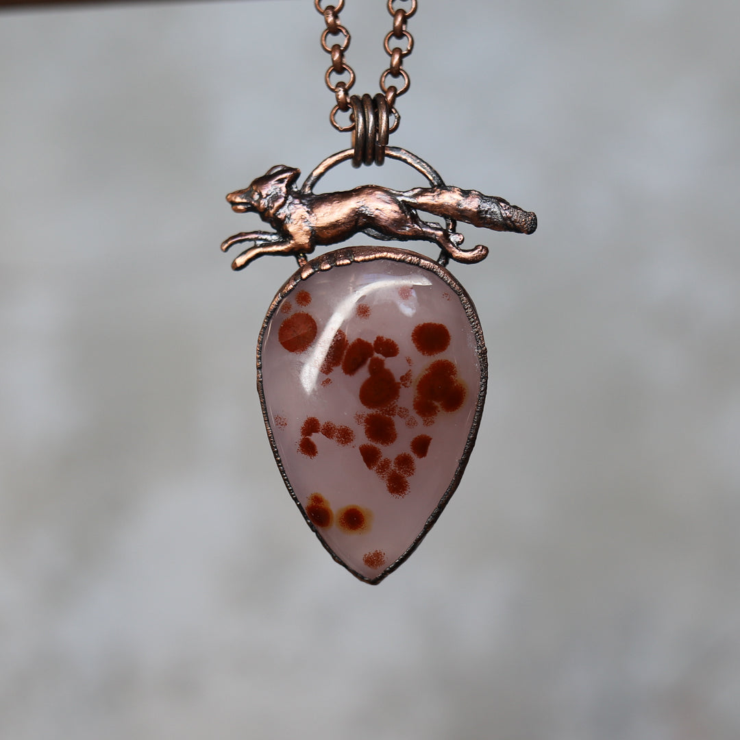 Included Agate Fox Necklace