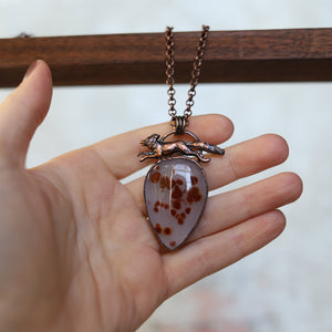 Included Agate Fox Necklace