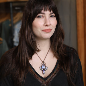 Purple Labradorite/Belomorite Necklace