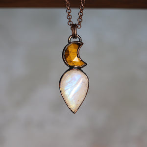 Tiger's Eye moon necklace