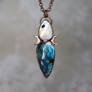 Celestial Moonstone & Labradorite necklace