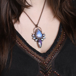 Purple Labradorite/Belomorite Necklace