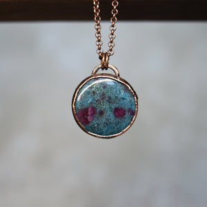 Ruby in Kyanite Full Moon Necklace