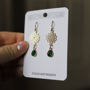 Emerald Mandala Earrings