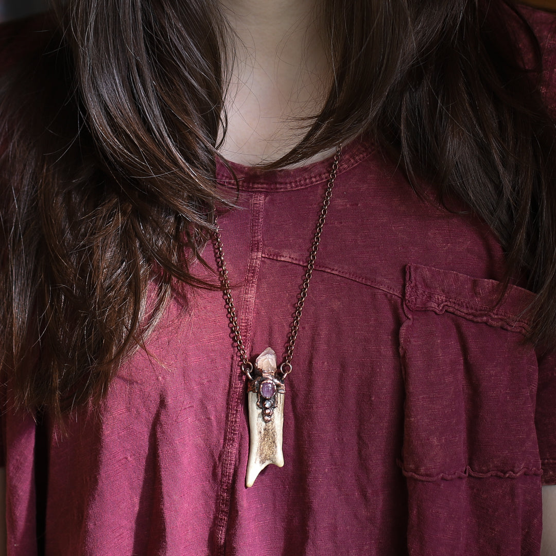 Phantom Quartz Antler Necklace