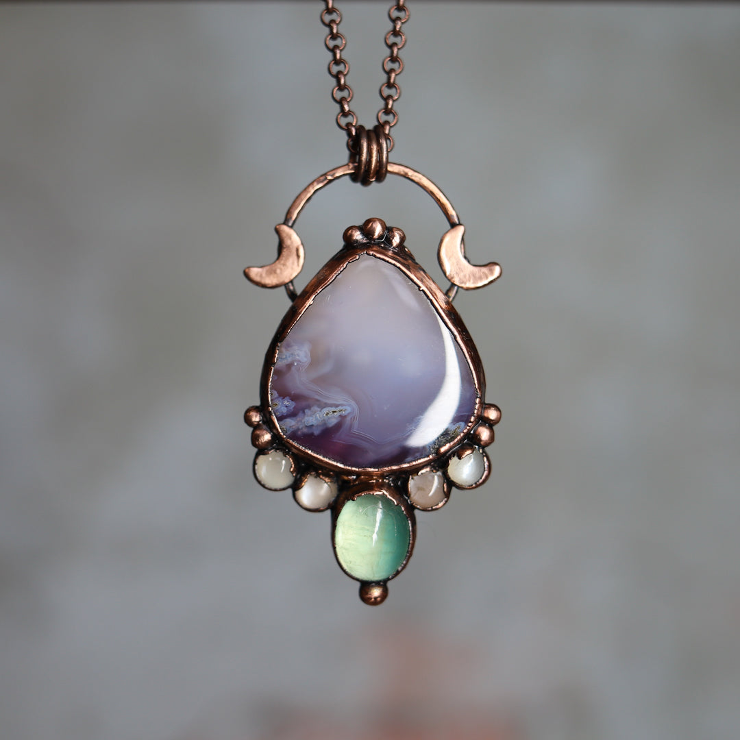 Celestial Purple Agate Necklace
