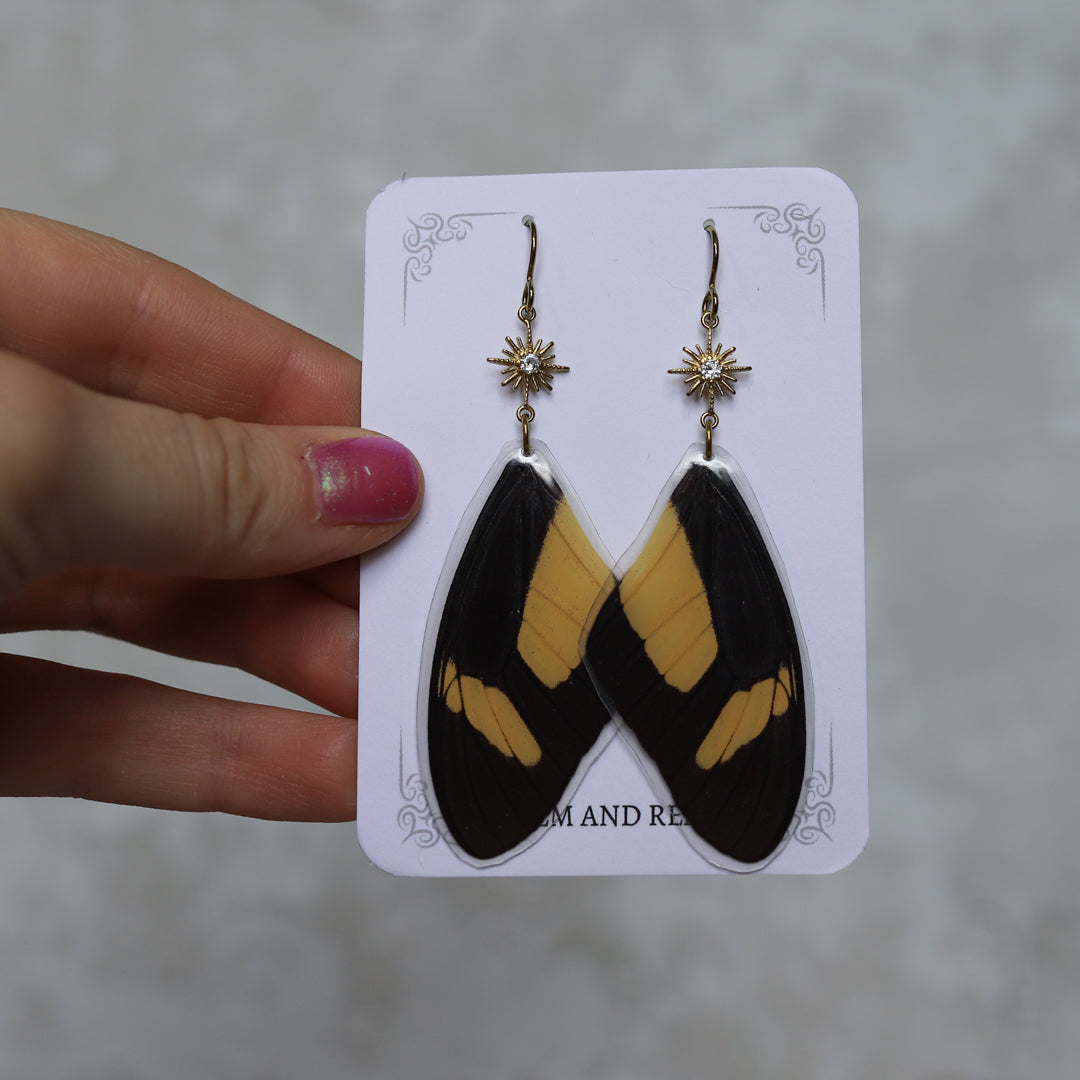 Real Butterfly wing Charm Earrings