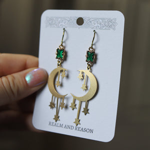 Emerald Starfall Earrings