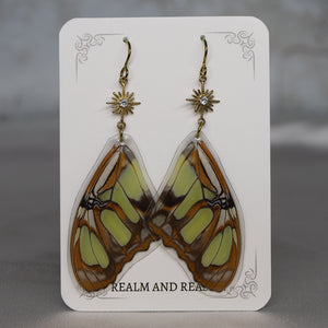 Real Butterfly Wing Charm Earrings