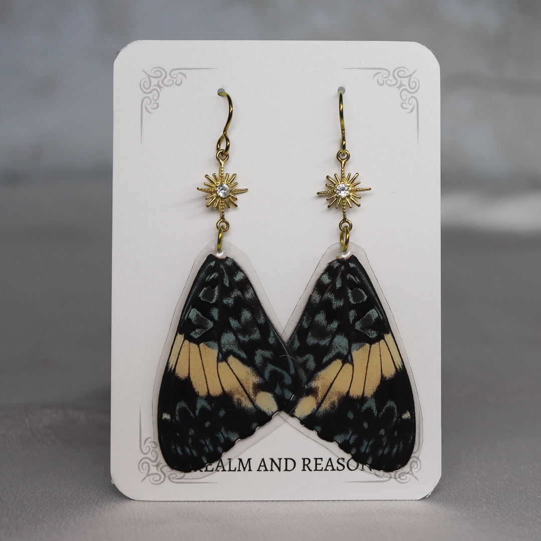 Real Butterfly Wing Charm Earrings