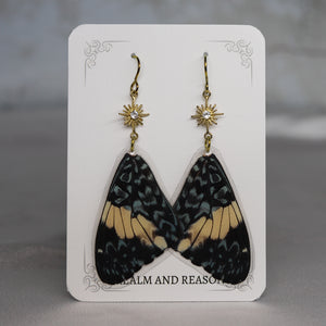 Real Butterfly Wing Charm Earrings