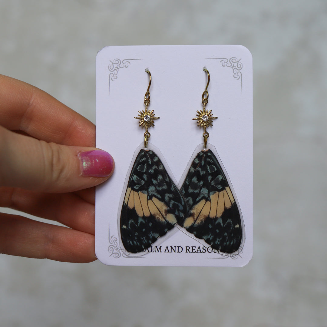 Real Butterfly Wing Charm Earrings
