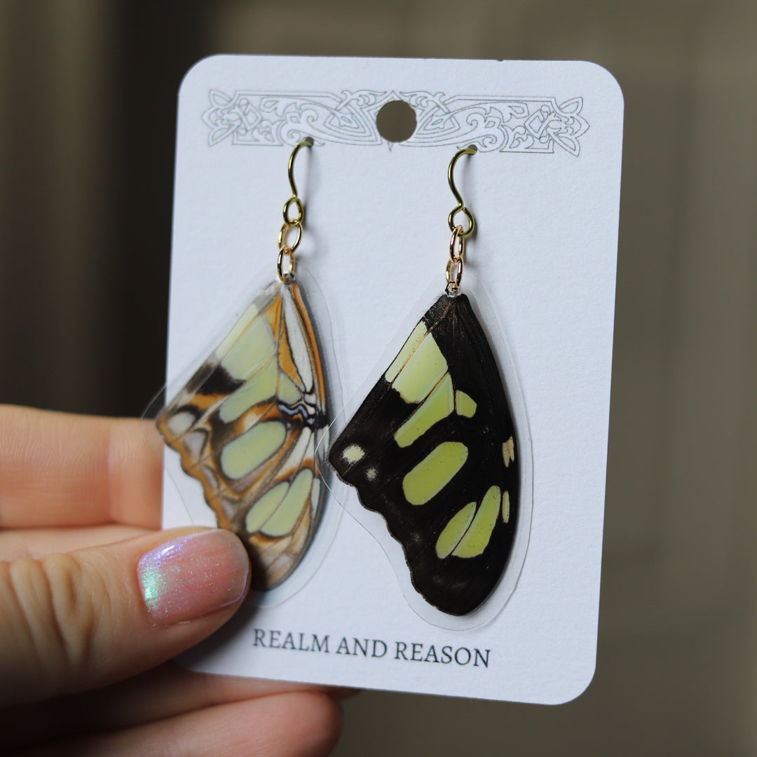 Malachite Butterfly Earrings (b)