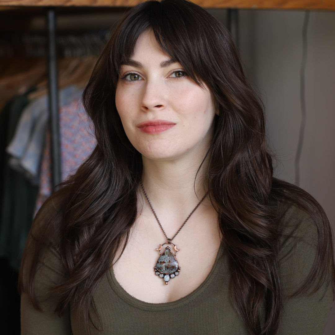 Celestial Plume Agate Necklace (a)