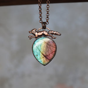 Labradorite Fox Necklace