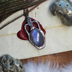 Ancient Vessel Necklace with Purple Labradorite