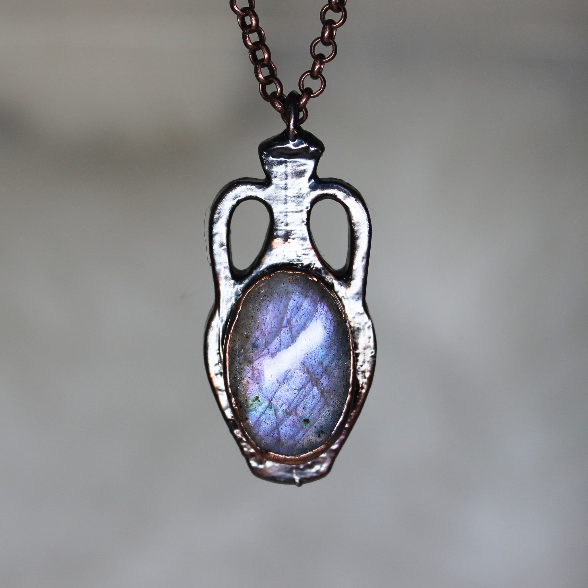 Ancient Vessel Necklace with Purple Labradorite