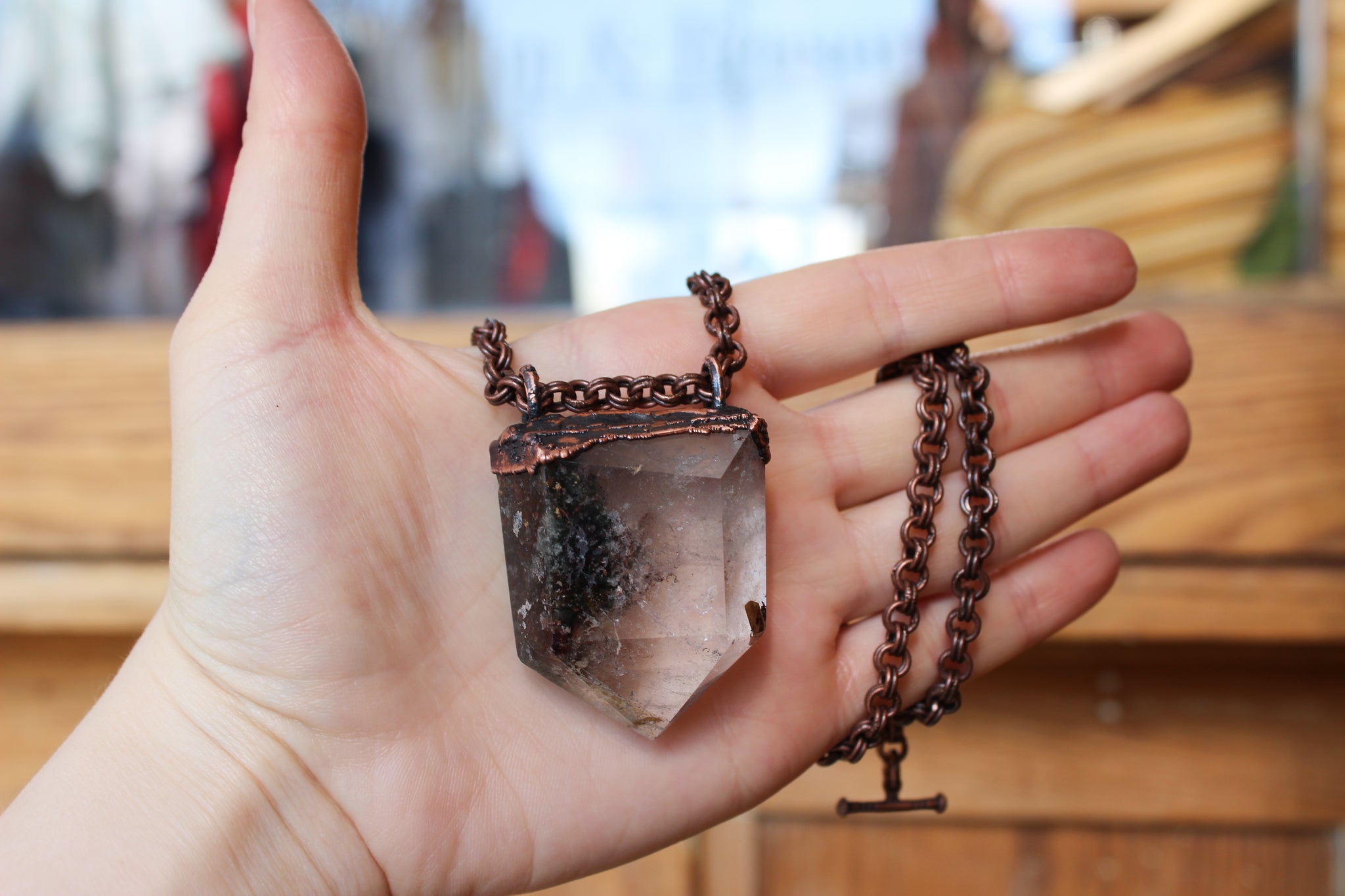 Large Lodolite Point Necklace