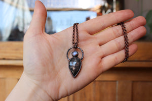 Sapphire & Moonstone Necklace - b