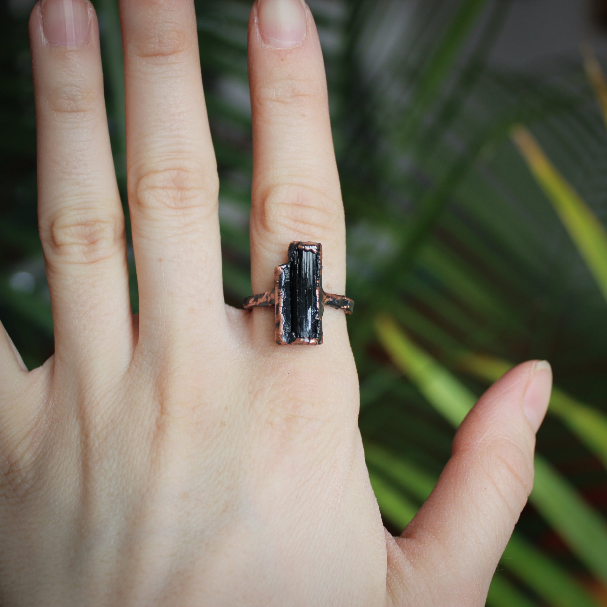 Black Tourmaline Ring size 8.75