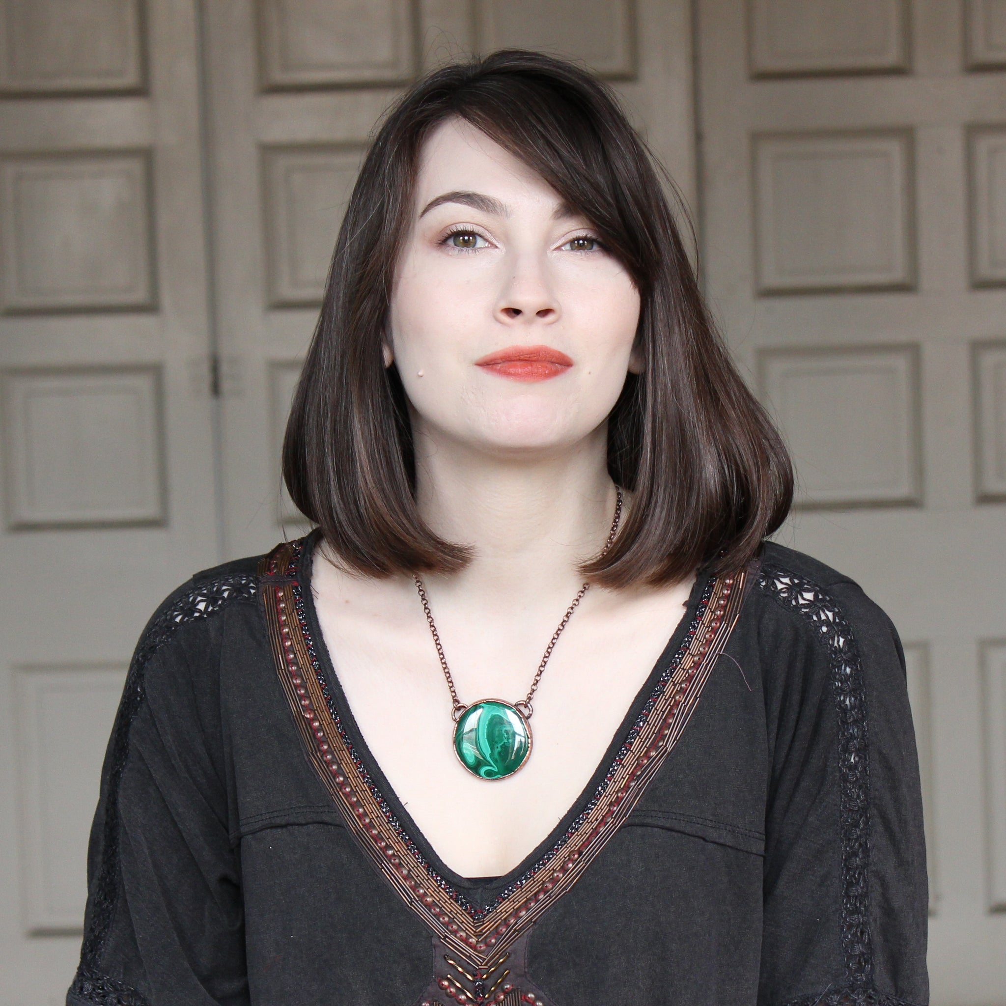Malachite Full Moon Necklace