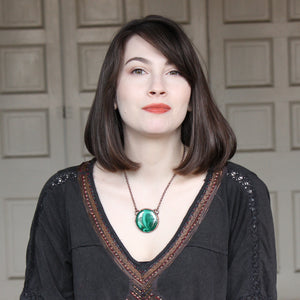 Malachite Full Moon Necklace