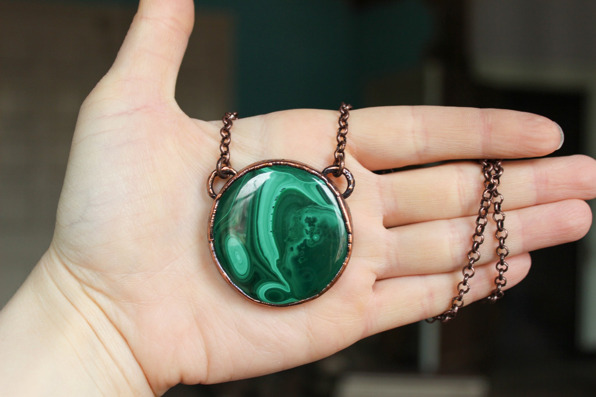 Malachite Full Moon Necklace