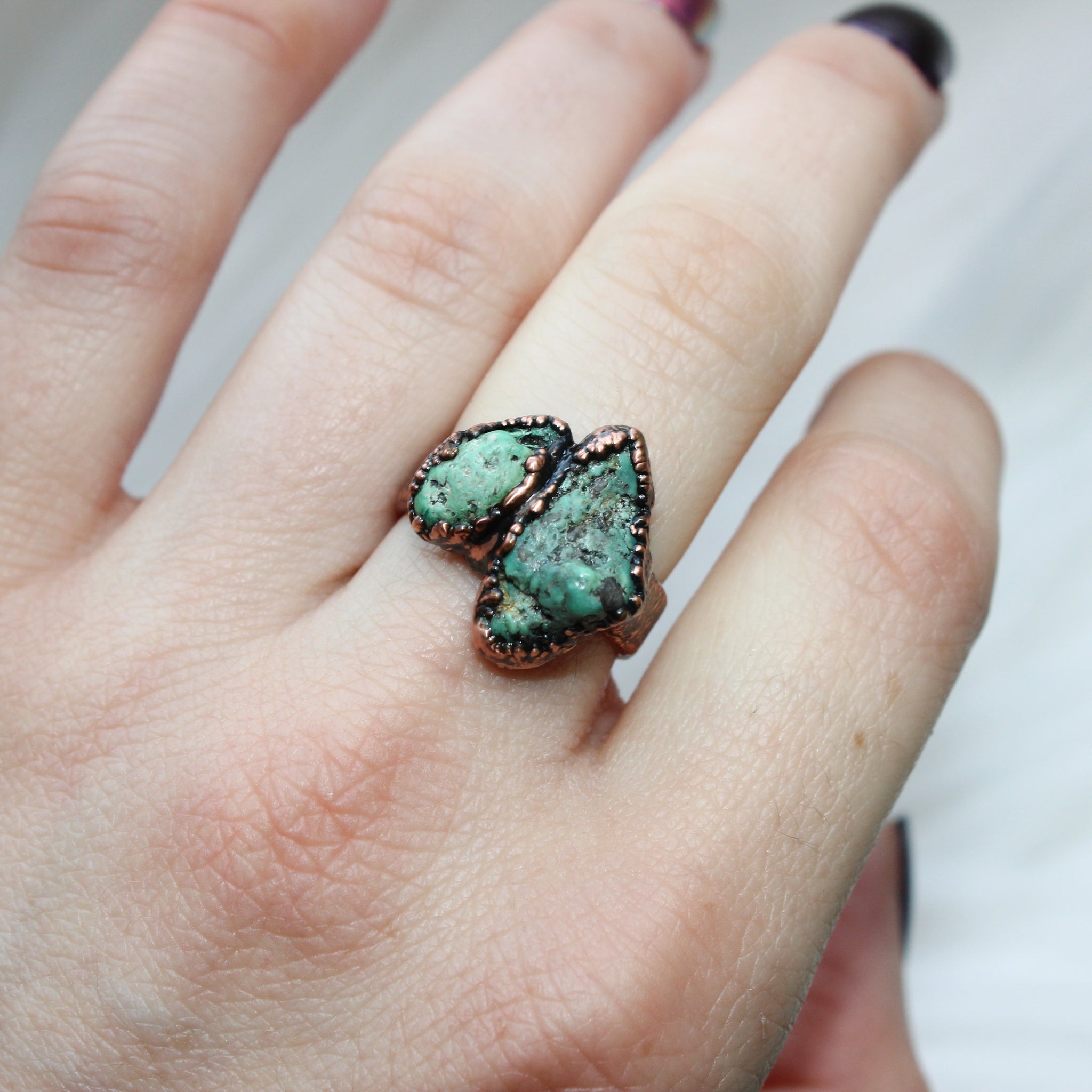 Double Turquoise Ring size 7.25
