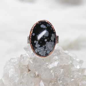 Snowflake Obsidian Ring size 9.75