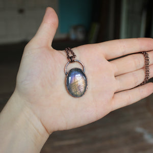 Small Purple Labradorite Necklace - 5
