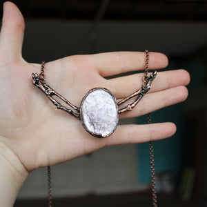 Gem Lepidolite Branch Bib Necklace - B