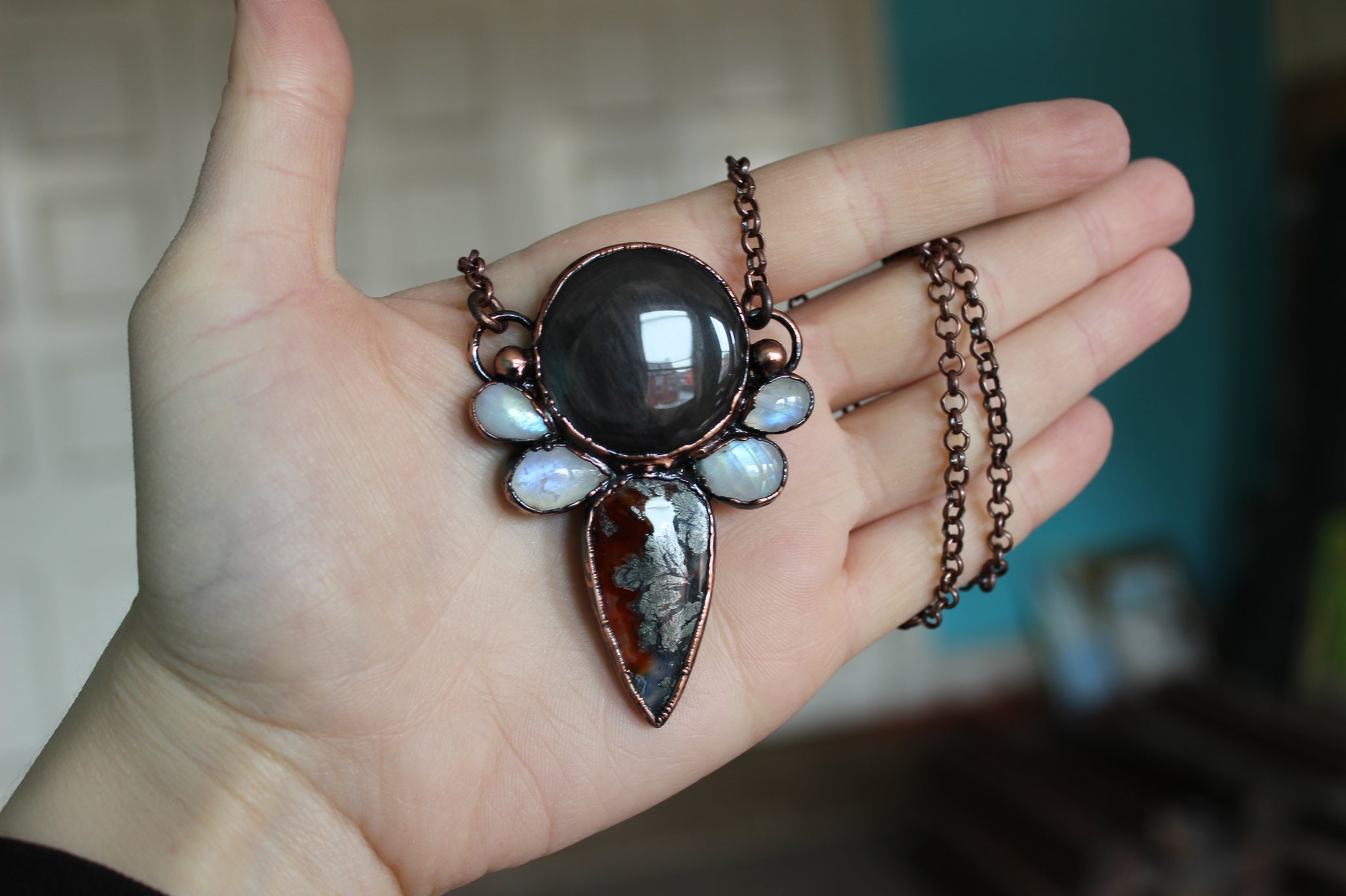 Pyrite Agate & Onyx Necklace