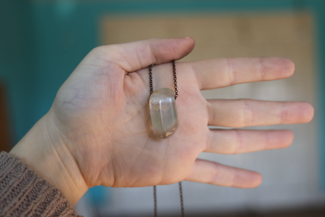 Drilled Garden Quartz Necklace