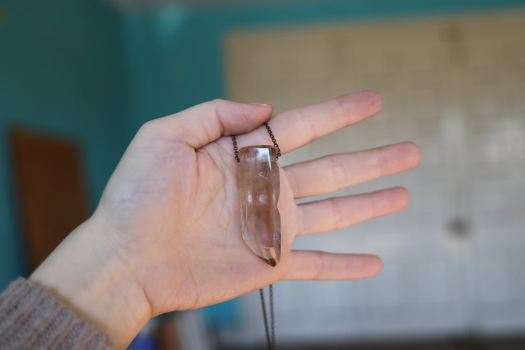 Drilled Smokey Quartz Necklace