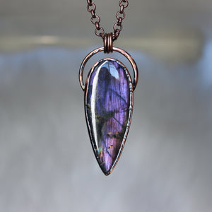 Purple Labradorite Necklace - a