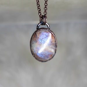 Small Sun/Moonstone Necklace - d
