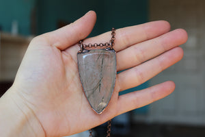 Actinolite Shield Necklace - b