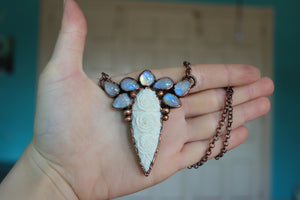 Rainbow Moonstone Fae Necklace