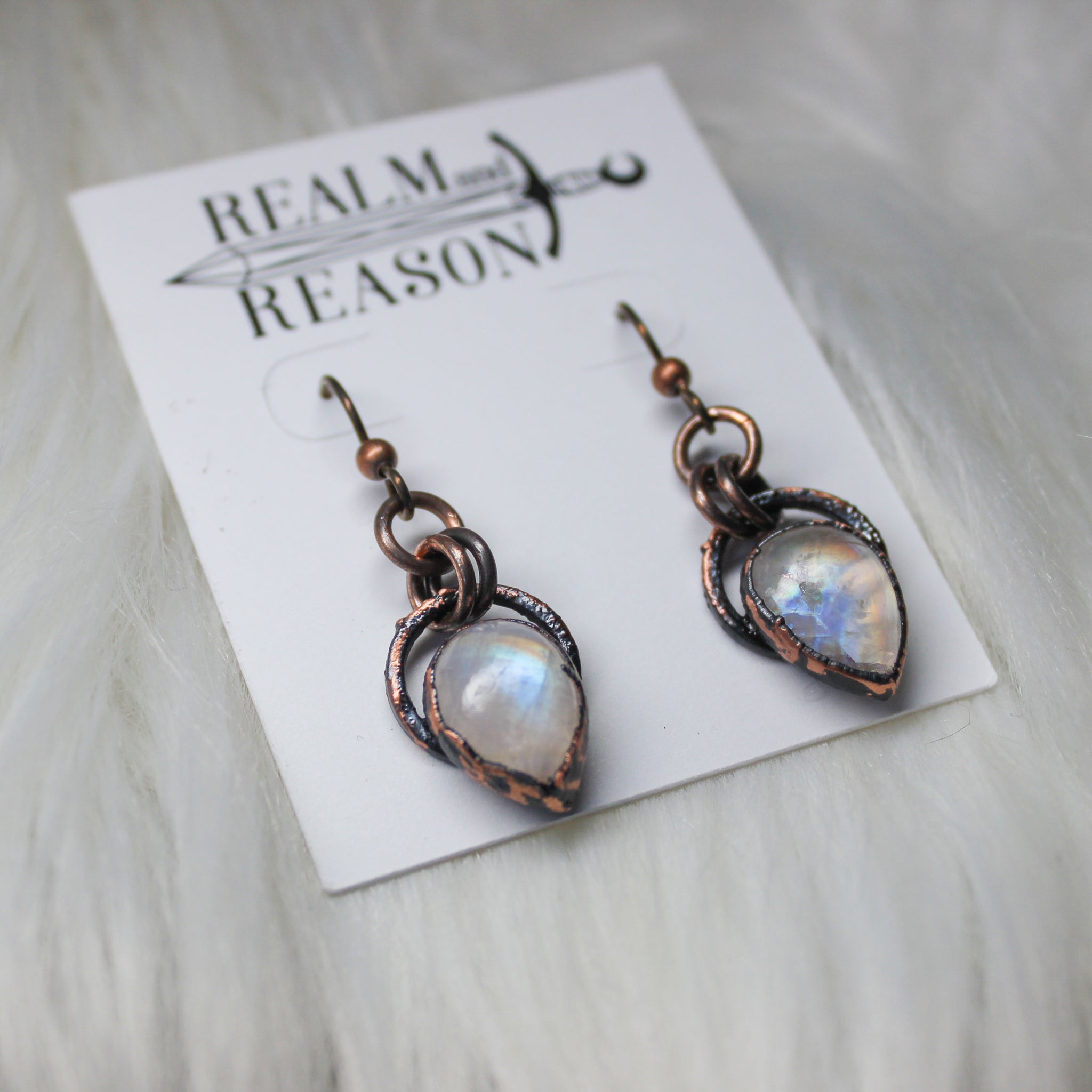 Rainbow Moonstone Earrings