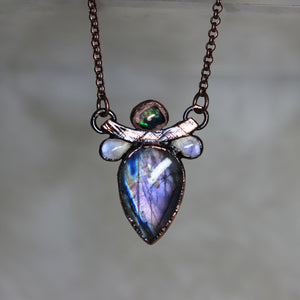 Galaxy Opal & Purple Labradorite necklace