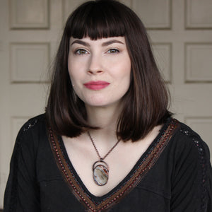 Large Lace Agate Necklace - e