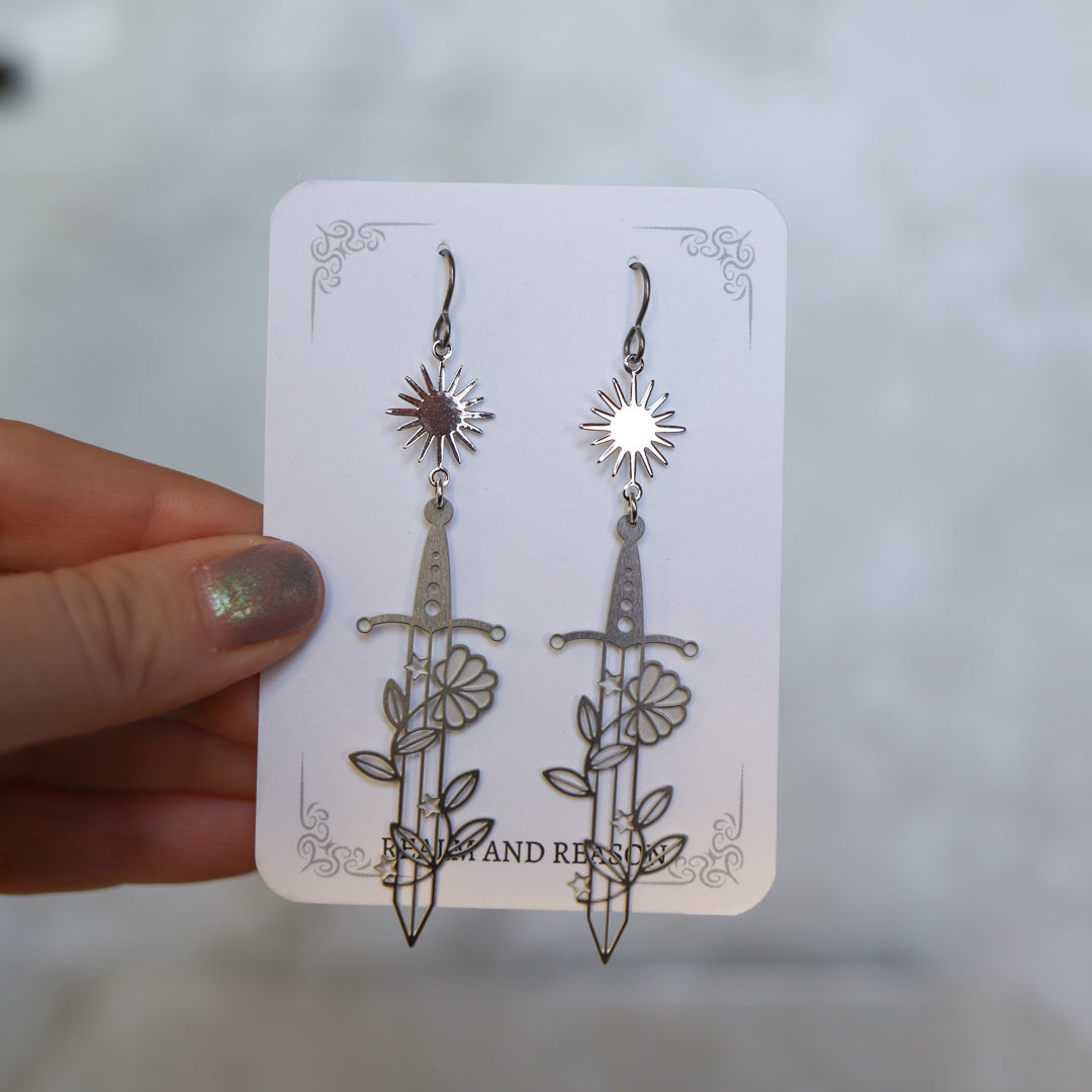 Sword Earrings - stainless steel