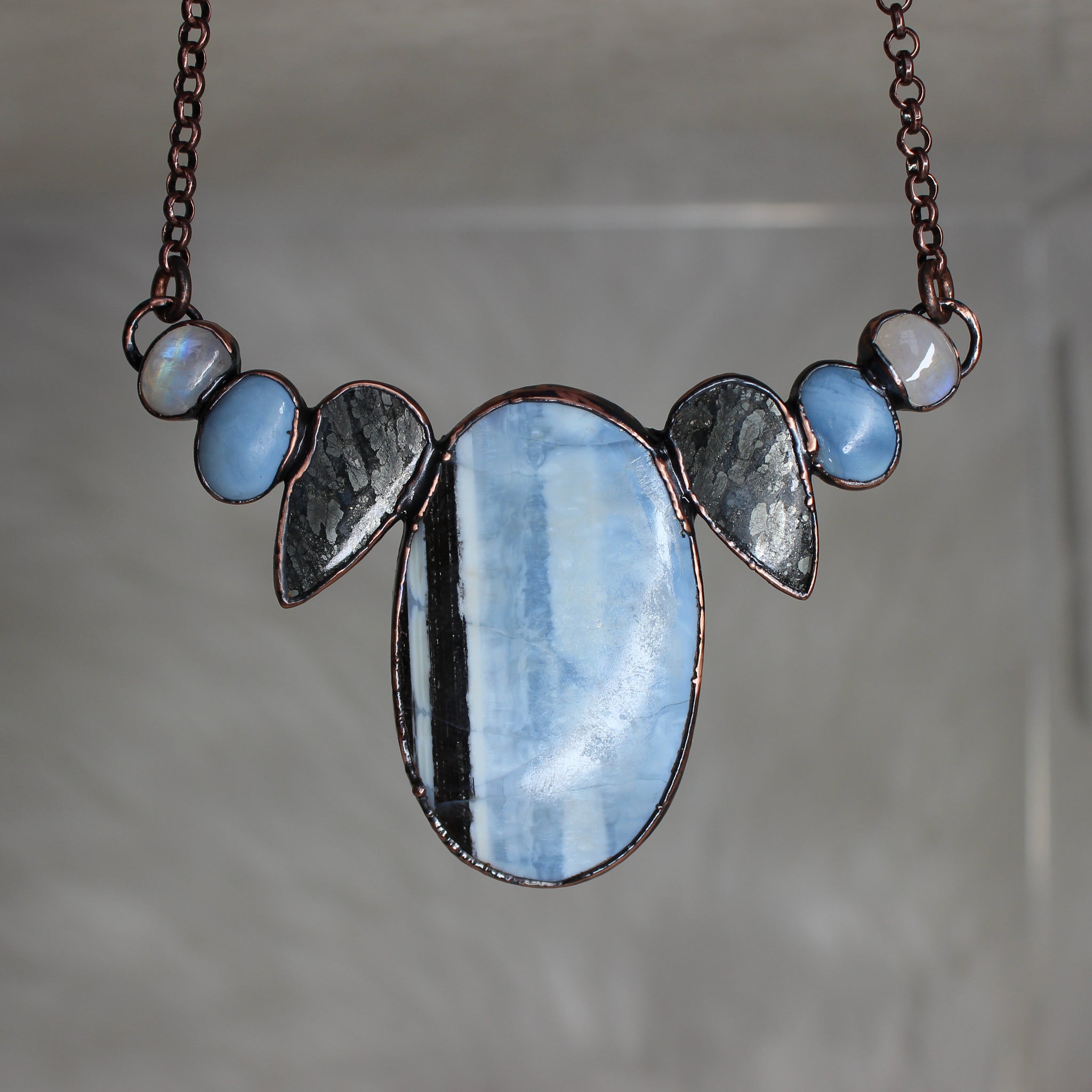 Blue Opal Bib Necklace