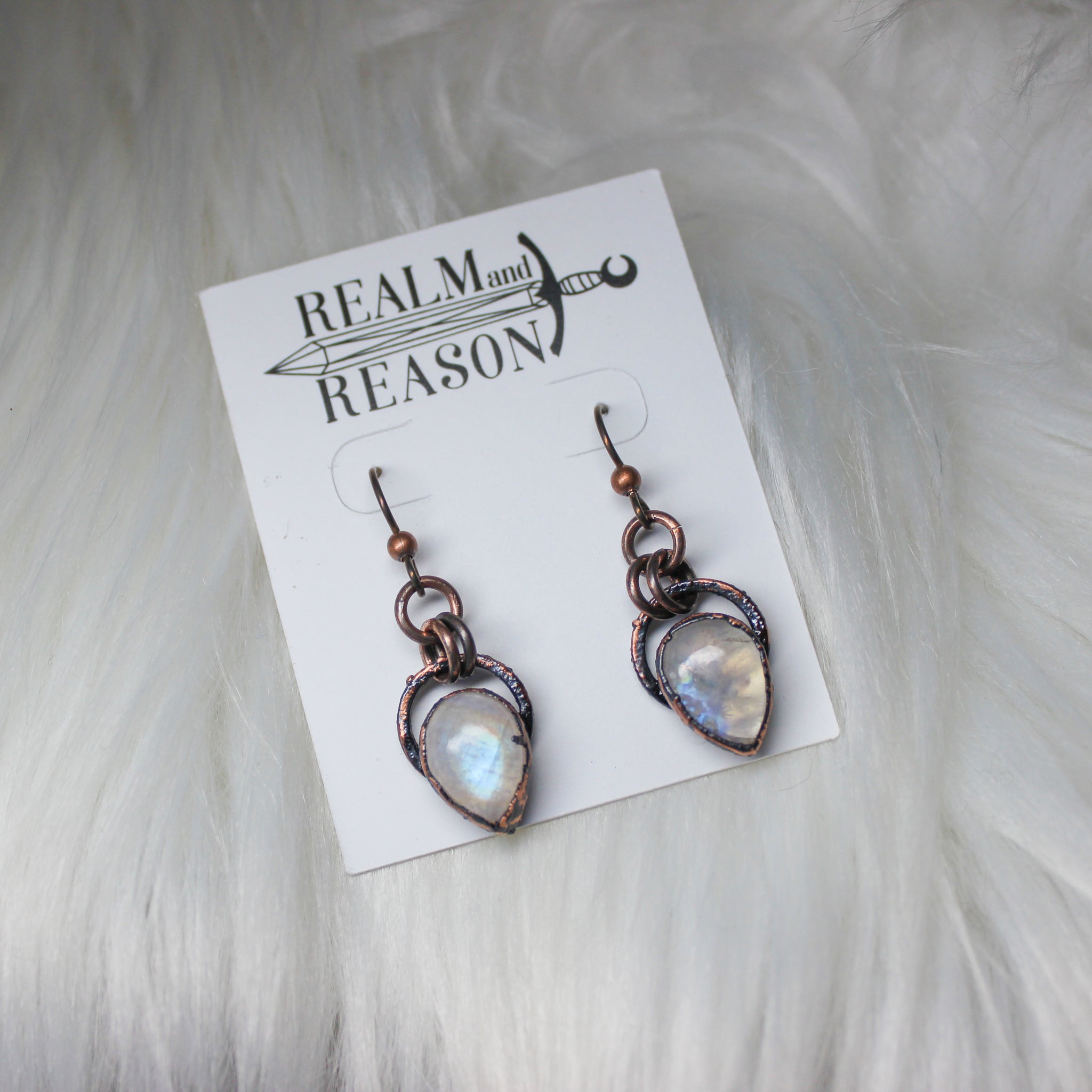 Rainbow Moonstone Earrings