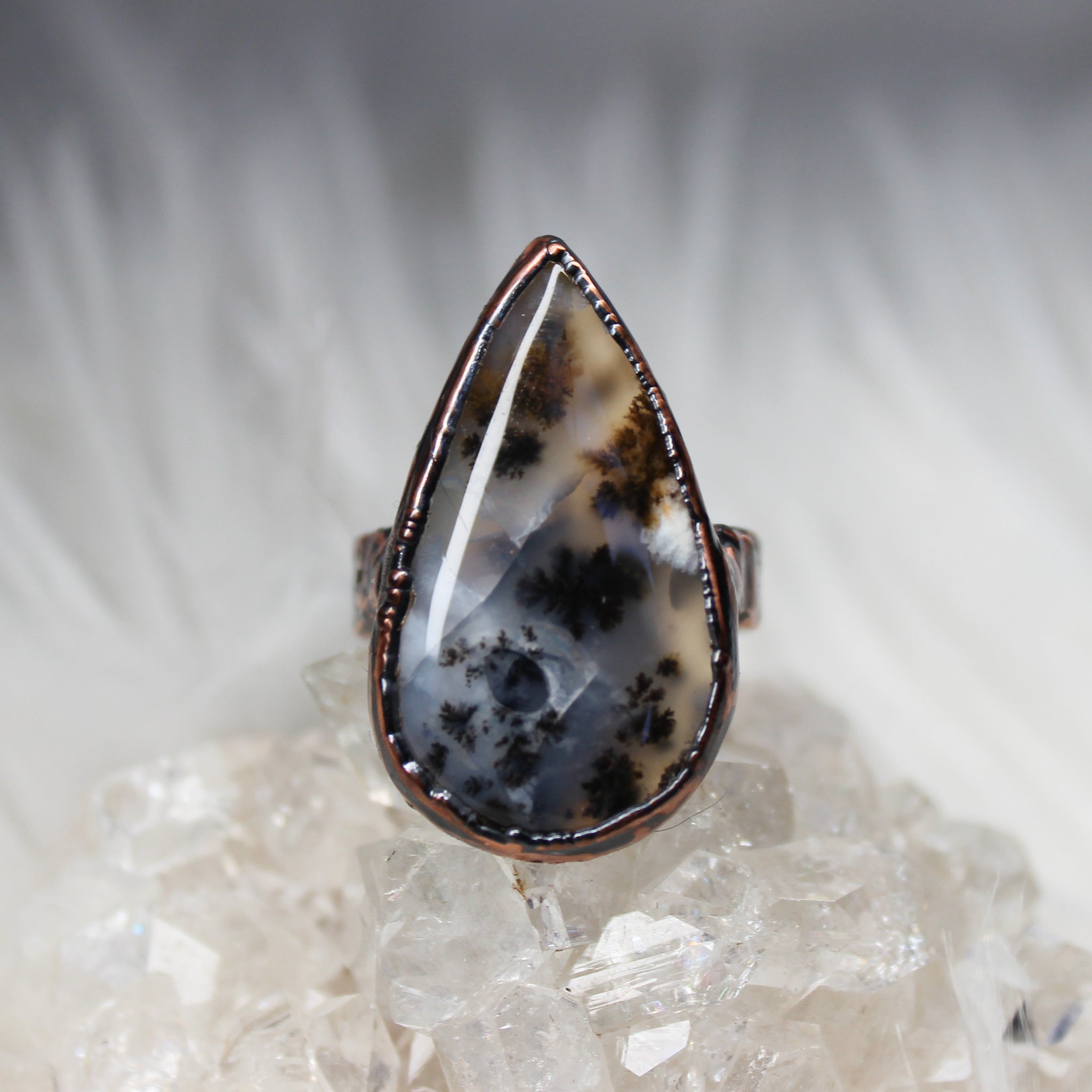 Siberian Dendritic Agate Ring size 8