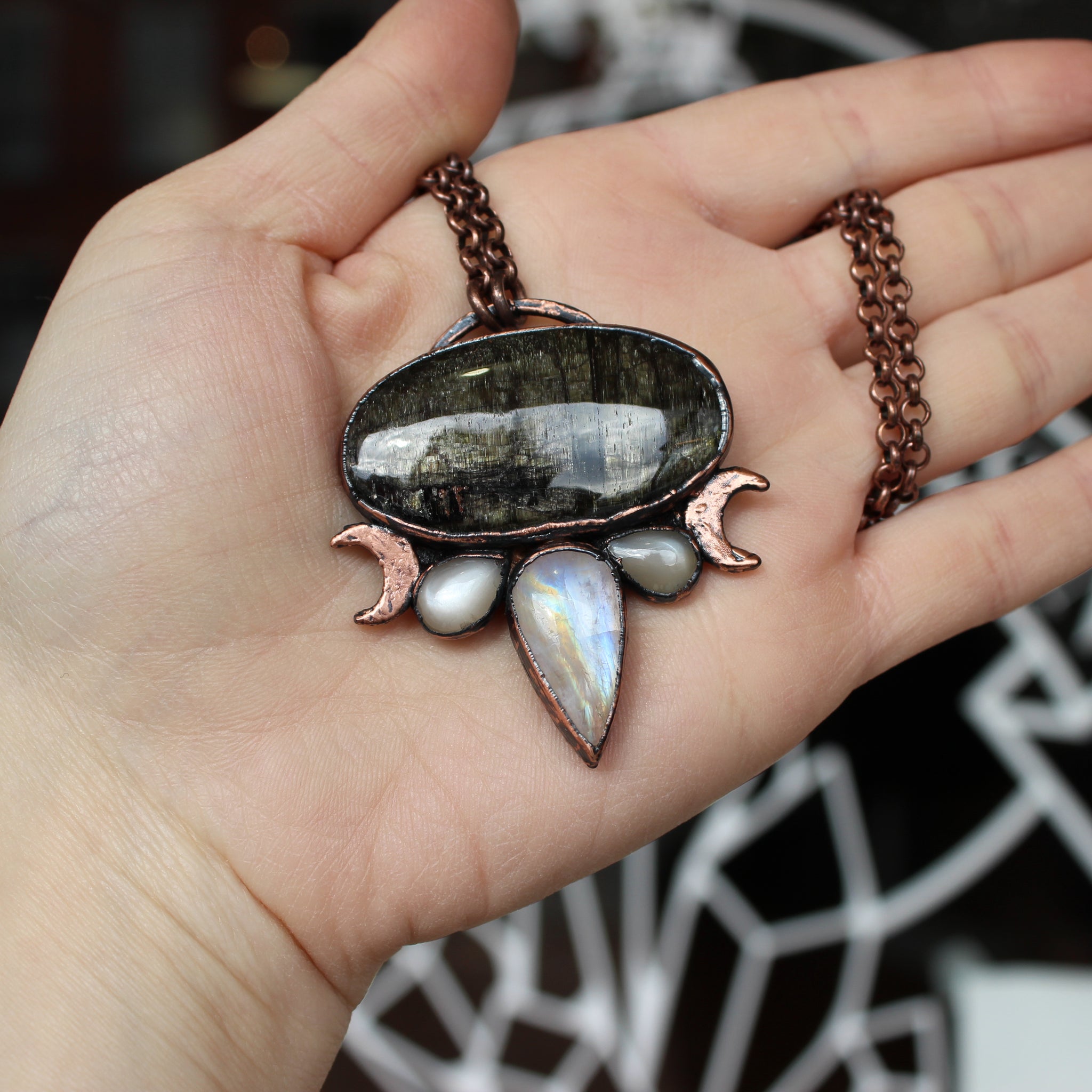 Tourmaline and Moonstone Necklace