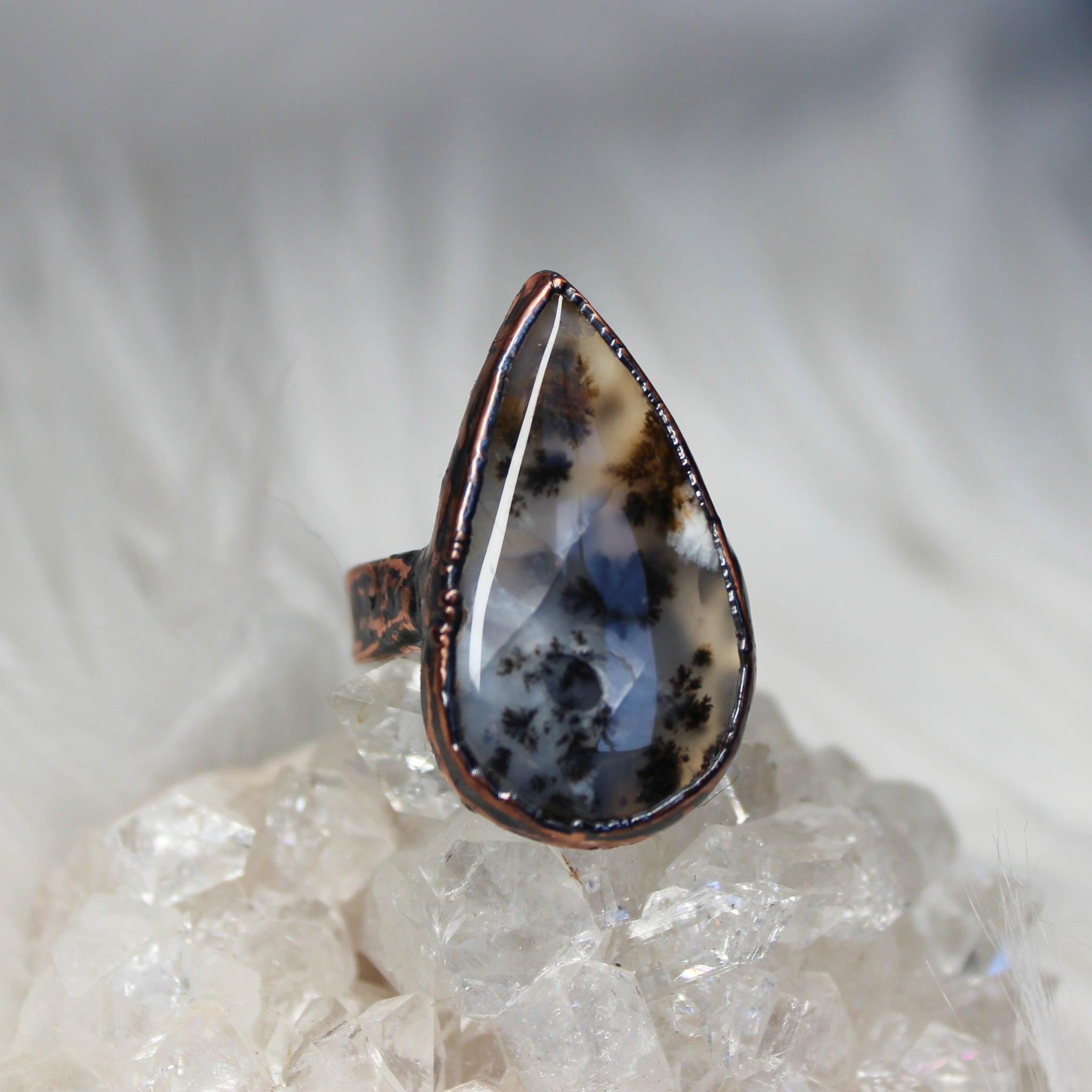 Siberian Dendritic Agate Ring size 8